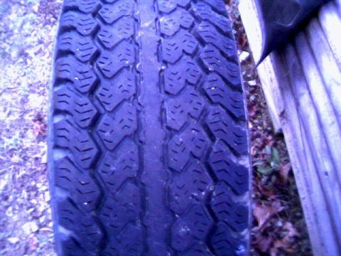 1986 Ford Bronco - A close-up view of a tire tread, with the registry indicating it belongs to a 1986 Ford Bronco.