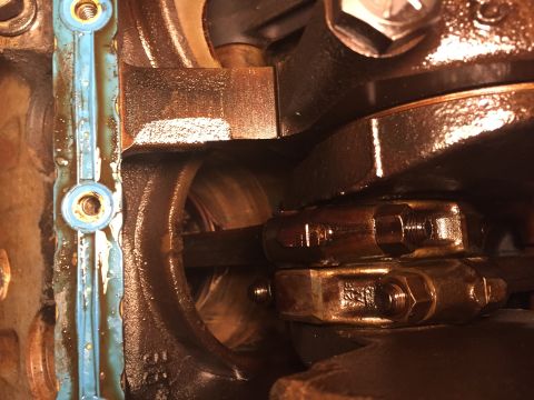 1989 Ford Bronco - Internal engine components including crankshaft and connecting rods are visible in this close-up view.