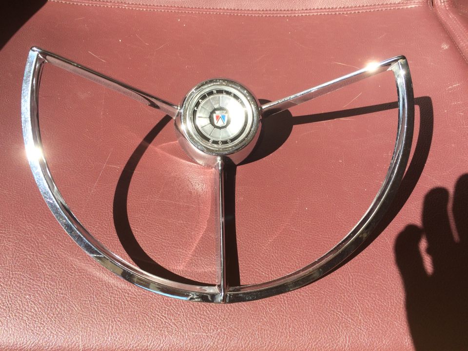 Chrome steering wheel horn ring with Buick emblem