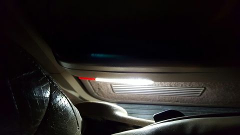 1996 Ford Bronco - Interior view of a vehicle showing illuminated LED lights.