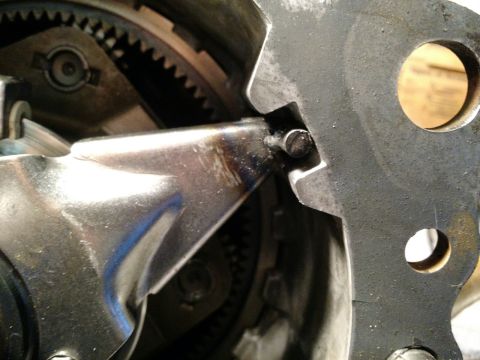 1992 Ford Bronco - A detailed view of internal transfer case components, showing a lever mechanism.