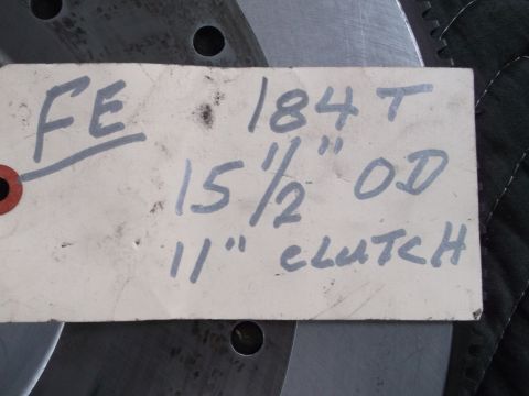 1971 Ford Ranchero - A close-up of a clutch part with handwritten specifications for its size and type.
