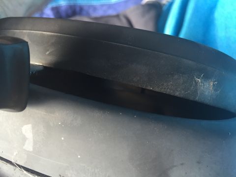 1994 Ford Bronco - This is to show about how far I raised the side mirror open to pry off the tabs. Here I have 3-4 tabs removed to help take the picture.