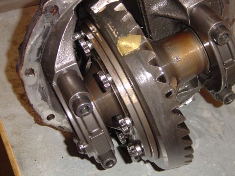 1978 Ford Bronco - Close-up of internal differential components, showing gears and a repair patch.