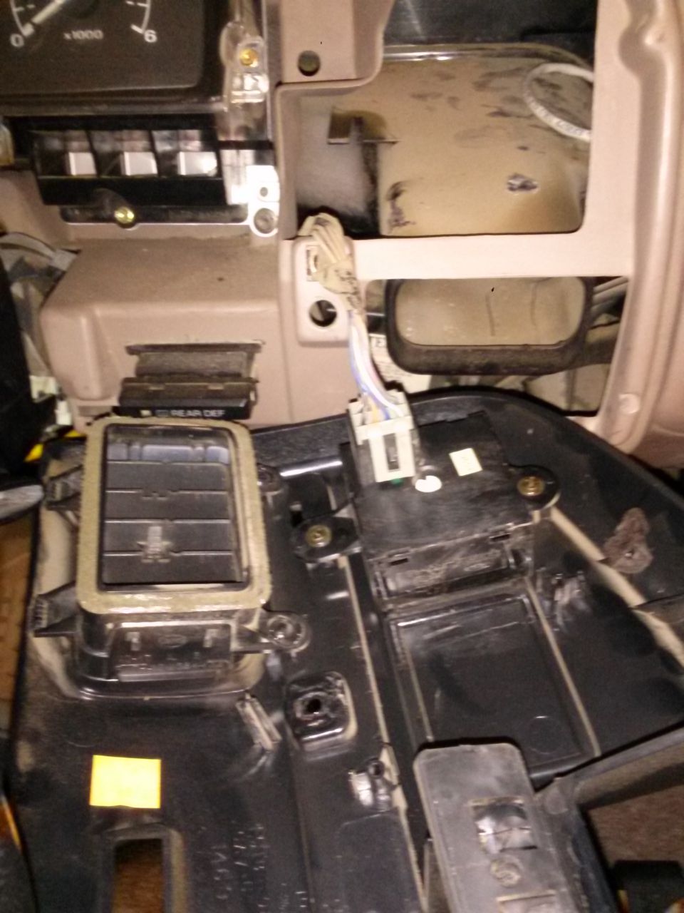 1996 Ford Bronco interior dashboard with air vent and wiring