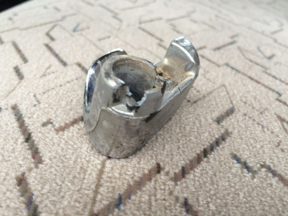 Chrome part on patterned carpet
