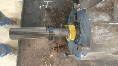 1996 Ford Bronco - Close-up of a transfer case component, possibly for an electric to manual upgrade.