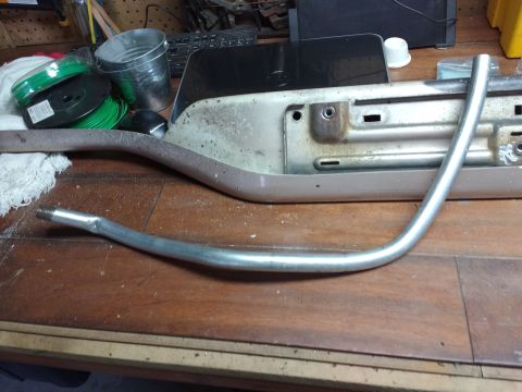 1996 Ford Bronco - I grabbed a piece of pipe from home depot and bent it to match one side of the original rusted out tubing. I couldn't bend it to match the…