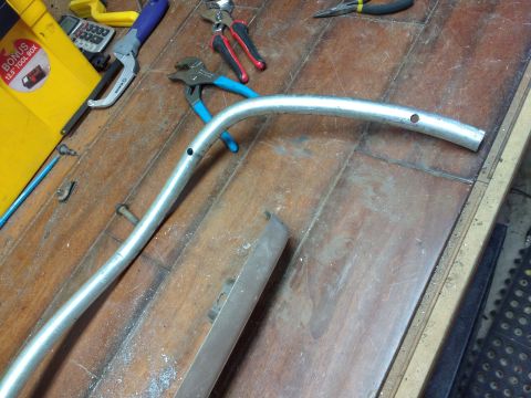1996 Ford Bronco - Then I drilled holes in the bent pipe to hook to the step bar.