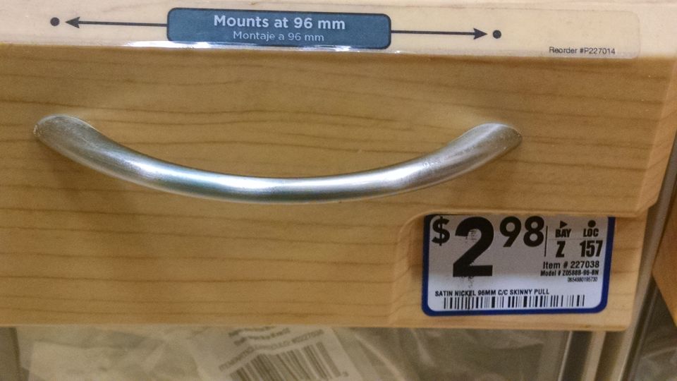 Pulls will be 4" Brushed Nickel Arcs throughout the house