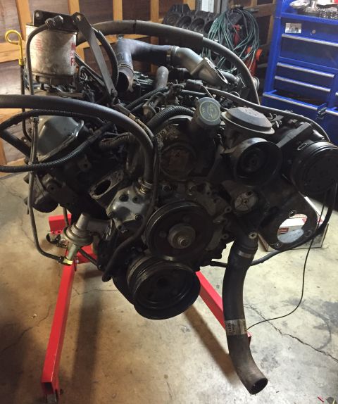 1995 Ford Bronco - 7.3 idi on engine stand!!! It's a beast!!!
