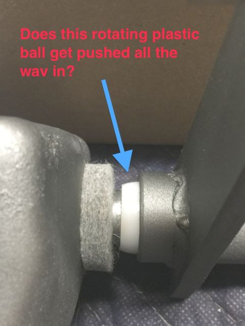 1978 Ford Bronco - A close-up view shows a white plastic component against a gray metal surface, with a blue arrow pointing to it. Red text above asks, "Does…