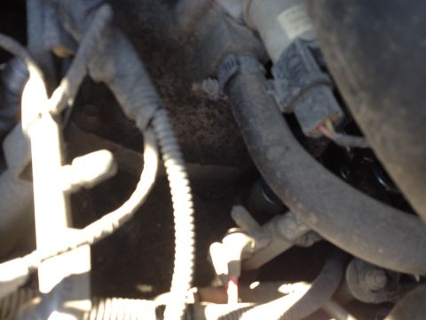 1988 Ford Bronco - A close-up view of automotive wiring harnesses and hoses within an engine bay. The components appear to be dusty and aged, typical of an ol…
