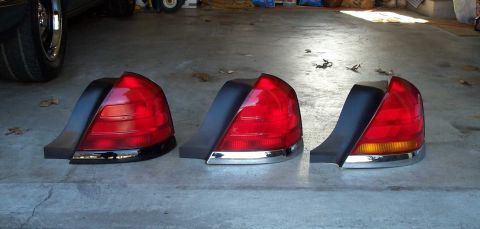 1998 Ford Crown Victoria - From right to left: '98 P71 taillamp, '99 P71 taillamp, 2000 to present 'P71 taillamp.
