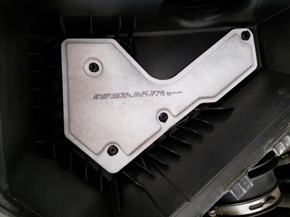 Inside of airbox lid.