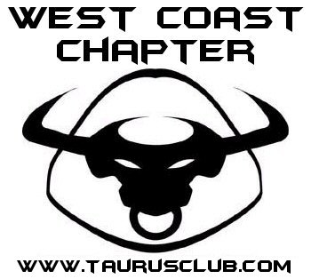 2002 Ford Taurus - Logo for the West Coast Chapter, a bull's head with horns and a ring, along with website information.