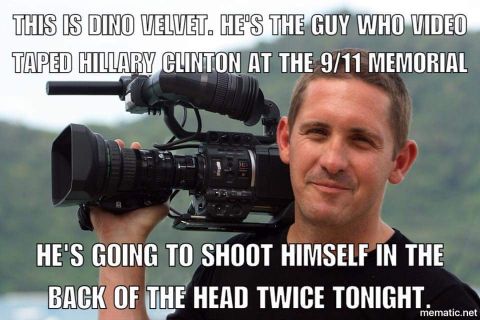 1995 Mercury Grand Marquis - Meme with text about Dino Velvet and Hillary Clinton at the 9/11 Memorial.