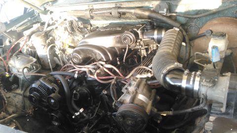 1996 Ford Bronco - went ahead and started final assembly. even got it test fired and it started right up. i forogt to bypass the tranny cooler so it spewed al…