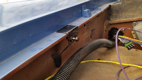 1973 Ford Bronco - Installing hydraulic lift shafts for hood. Product from Wildhorses4x4.com