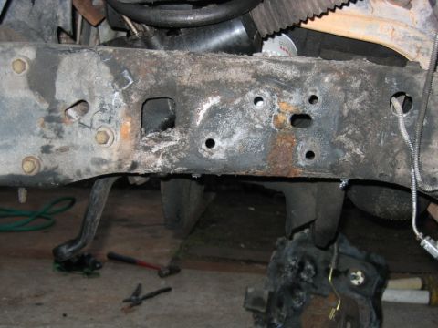 1992 Ford Bronco - coil buckets removed.