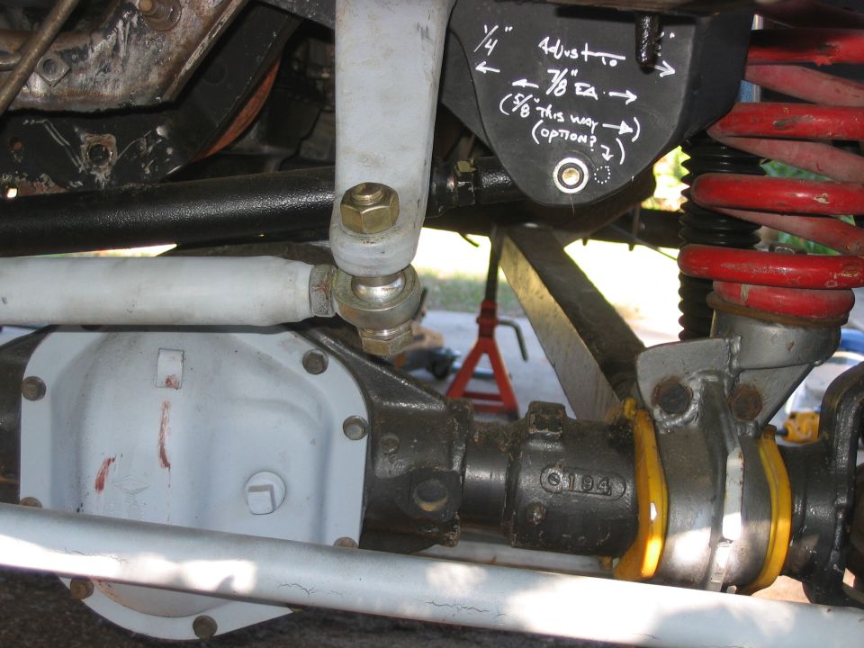 1992 Ford Bronco suspension and differential close-up with adjustable bracket.