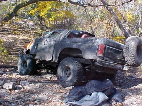 1983 Ford Bronco - This 1983 Ford Bronco appears to have rolled over while off-roading.
