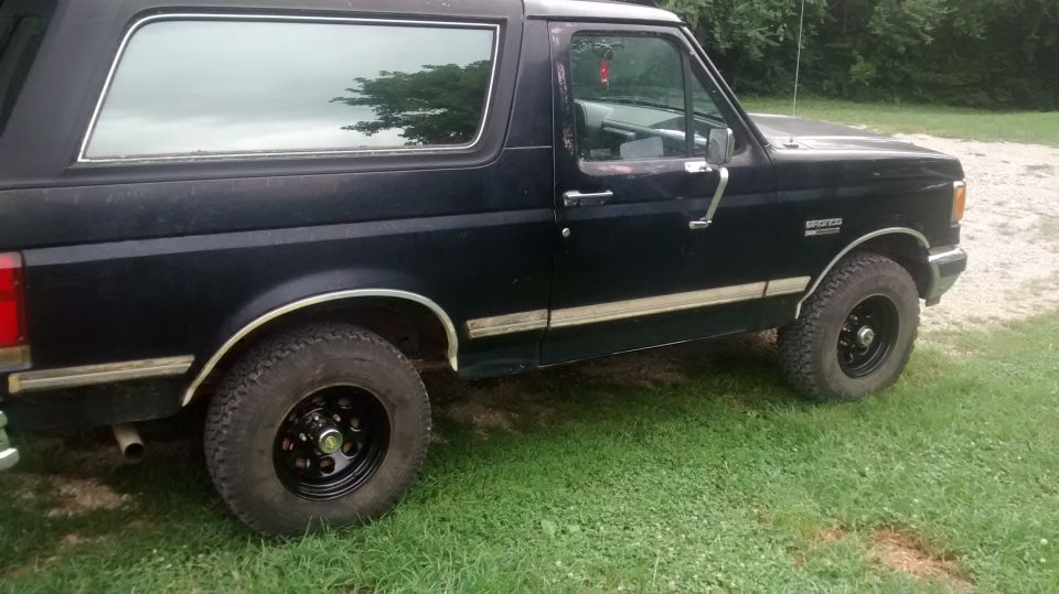Black 1990 Ford Bronco side view