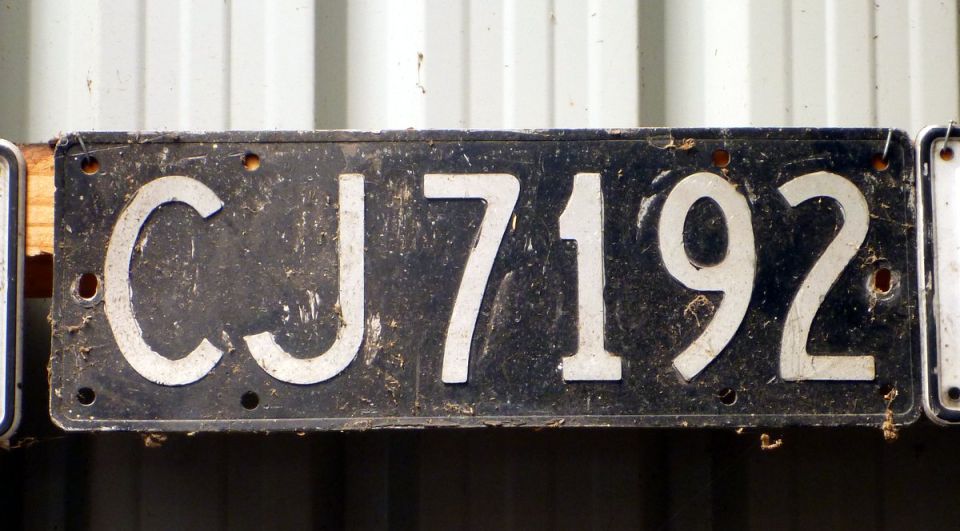 License plate reading CJ 7192