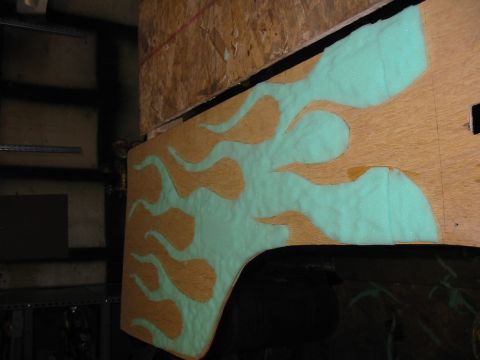 1981 Ford Bronco - I used foam to create 3D flames before the vinyl was applied.