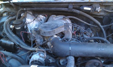 1995 Ford Bronco - Engine bay day one