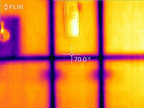 1995 Chevrolet P30 1 Ton - Step Van - FLIR thermal infrared image shows a vehicle outline in orange and purple with a 70.0 F reading.