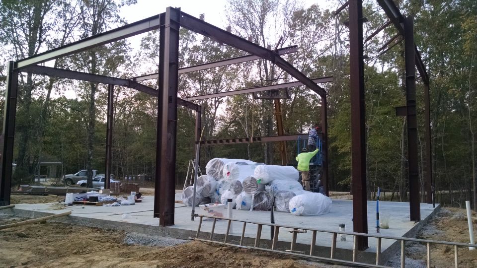 The main structure went up relatively quickly, but we found several small errors that the manufacturer made.
