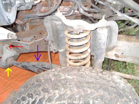 1988 Ford Bronco - radius arm and bracket. Front axle, radius arms & coils sold