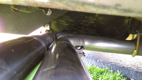 1996 Ford Bronco - Had to make room for another hanger for the 2nd pipe, very tight squeeze but it worked out nice.