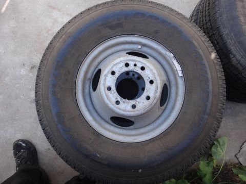 1995 Chevrolet P30 1 Ton - Step Van - A close-up view of a single wheel and tire assembly, likely from a heavy-duty vehicle.