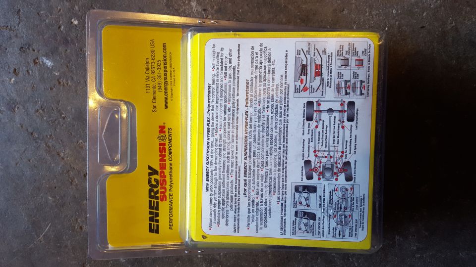 Energy Suspension Performance Polyurethane Components product packaging.