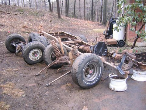 1978 Ford Bronco - Just a frame, tires, axles, and misc parts.
