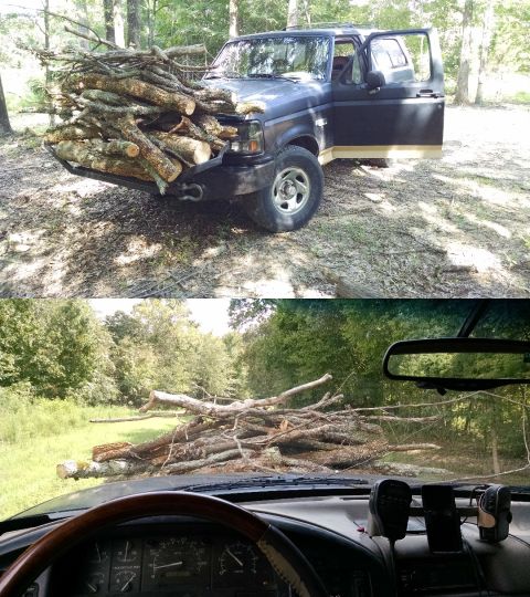 1983 Ford Bronco - Another load on the grille guard.