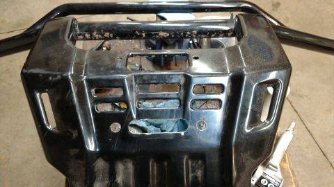 2016 Honda TRX 90 - Aftermarket front bumper assembly, likely for an ATV or UTV, with a winch mount.