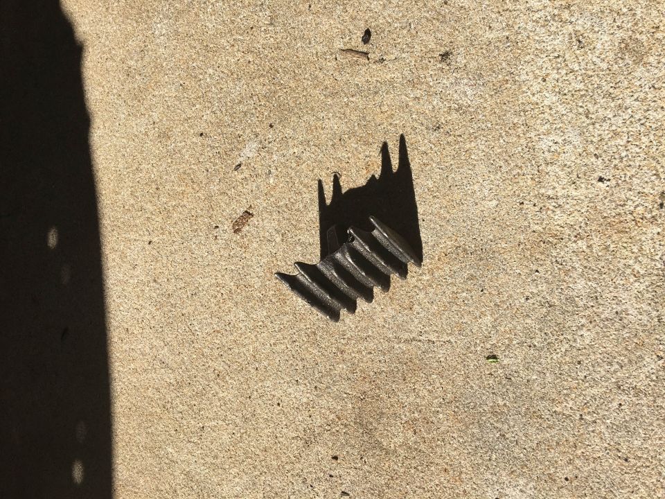 Valve keeper on concrete