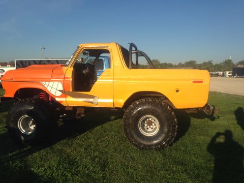 1979 Ford Bronco - Custom painted 1978 Ford Bronco sits on a grassy field under a clear blue sky.
