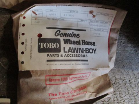 1986 Yamaha BLASTER - A parts picking ticket for Toro Lawn-Boy parts and accessories is shown.