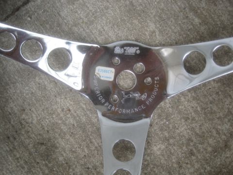 1986 Yamaha BLASTER - A chrome steering wheel with a "The 500" logo and "Superior Performance Products" text is shown.