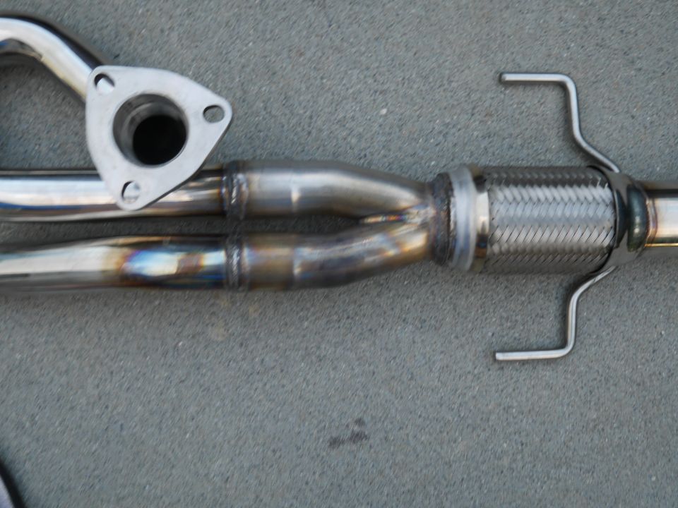 Exhaust Y-pipe with flex pipe and flange