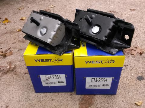 1996 Ford Bronco - New engine mounts are ready for installation, shown here on their product packaging.