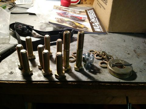 1992 Ford Bronco - Bolt kit laid out.