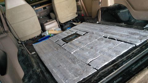1996 Ford Bronco - Got a cheap roll of stick & peel duct insulation at Home Depot for a bit of heat/noise insulation under the carpet.