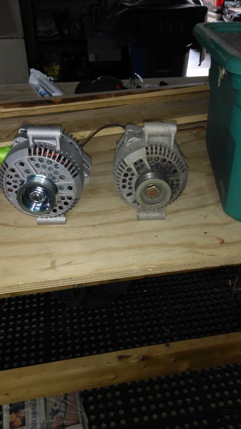 1996 Ford Bronco - New 130A alternator vs old 95A. Nothing was really wrong but I had to replace my battery & starter so I said screw it might aswell do the 3…