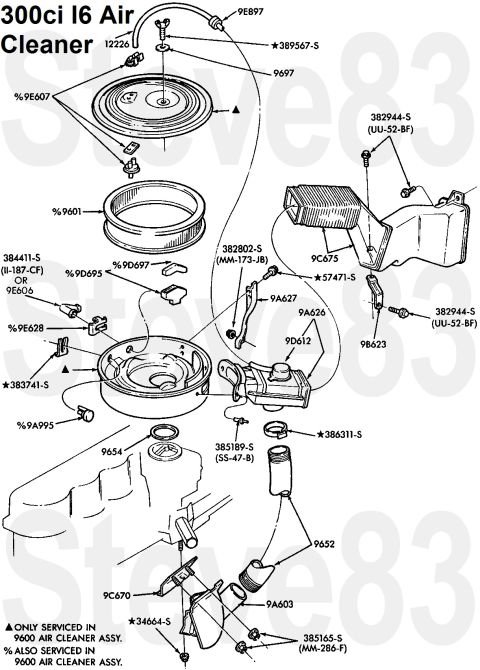 1983 Ford Bronco - Air Cleaner for 300ci I6 Carburetor