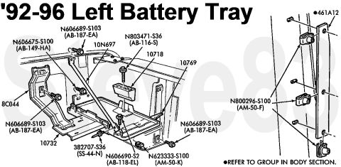 1983 Ford Bronco - '92-96 Diesel Left Battery Tray